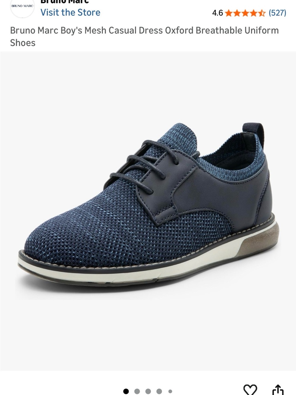 Bruno Marc Boys Navy Dress Oxford Shoes
